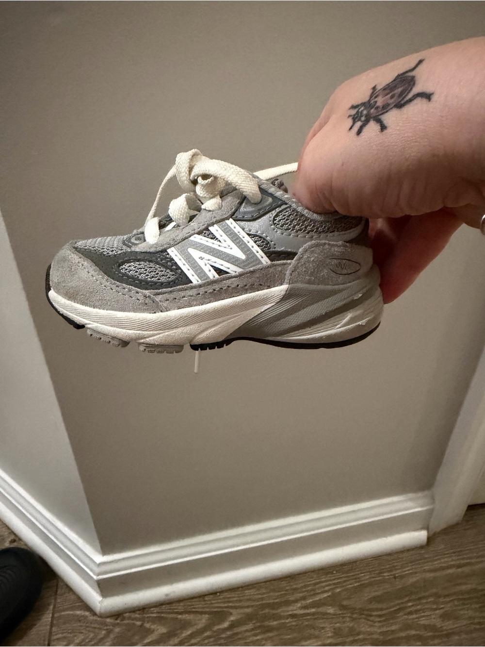 New Balance Kids Gray Suede & Mesh Sneaker